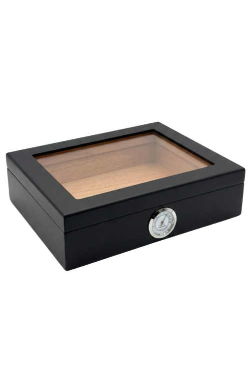 PremiumQuality Recife Siyah Sedir Humidor Puro Kutusu - TRM5003