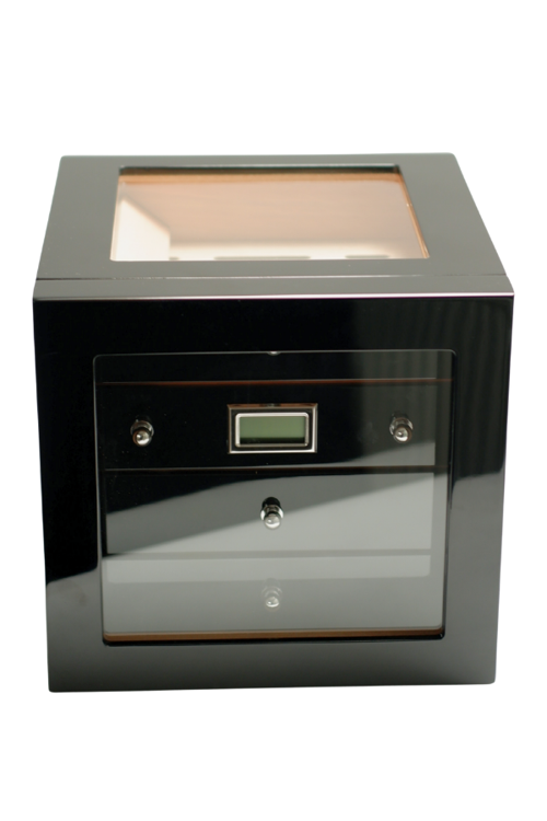 PremiumQuality Recoleta Siyah Sedir Humidor Puro Kutusu - TR9641