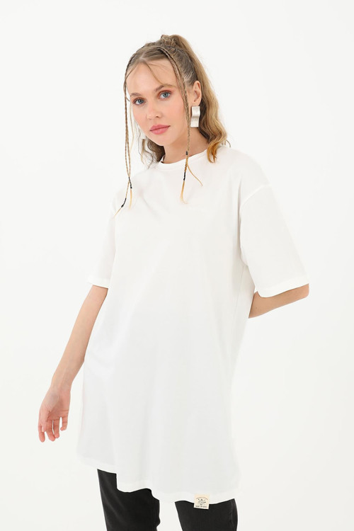 Kadın Basic T-shirt - 30727TSH - ECRU