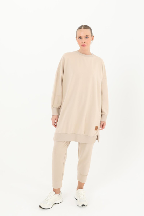 Kadın Basic Tunic - 30644TUN - DARK BEIGE