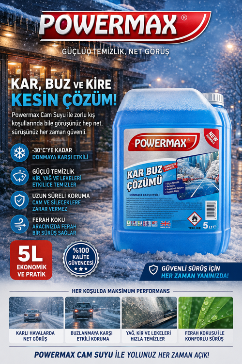 KAR BUZ ÇÖZÜCÜ SOLÜSYON 5 LT KIŞLIK ARAÇ BAKIM ÜRÜNÜ BÜYÜK BOY
