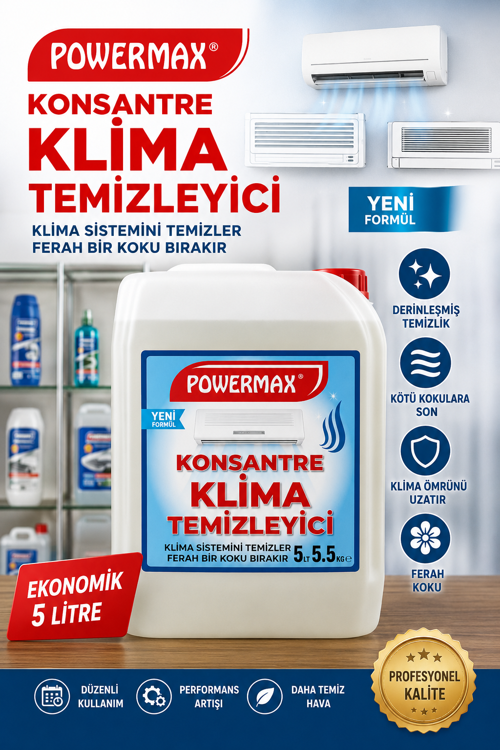 KLİMA TEMİZLEYİCİ 5 LT KLİMA BAKIM VE TEMİZLİK ÜRÜNÜ BÜYÜK BOY