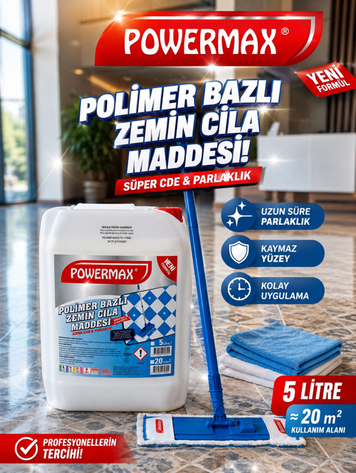 POLİMER BAZLI ZEMİN CİLASI 5 LT PROFESYONEL ZEMİN BAKIM ÜRÜNÜ BÜYÜK BOY