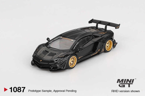 MINI GT LB WORKS Lamborghini Aventador Limited Edition Matte Black MGT01087 1:64 Model Araba