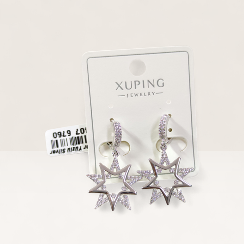 XUPING 2 CM YILDIZ 8 MM HALKA KÜPE BEYAZ