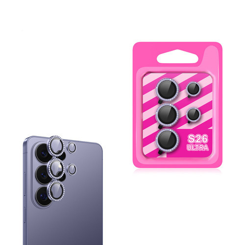 Galaxy S26 Ultra Kamera Lens Koruyucu CL-06 Renkli Taşlı