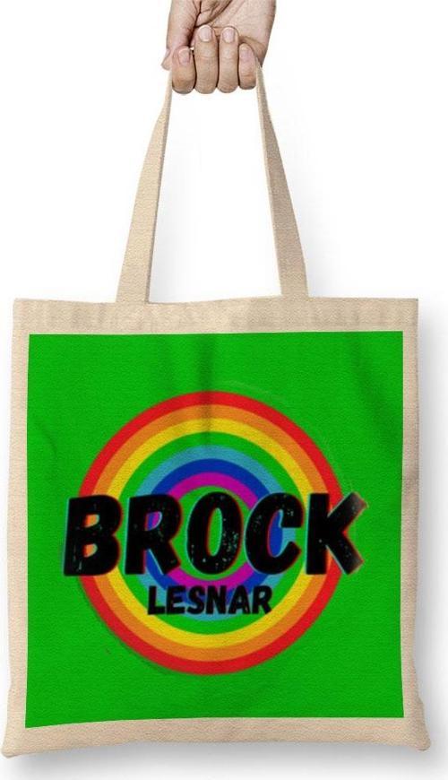 Brock Lesnar- Vintage Retro Rainbow Style Warriors Design Wrestlers-Gift Bez Çanta Uzun Saplı