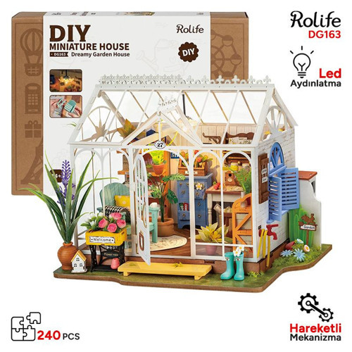 DG163 Rüya Gibi Bahçe Evi (Dreamy Garden House) DIY Minyatür Maket Model Seti Mini Dollhouse 3D Puzzle 3DModelKit