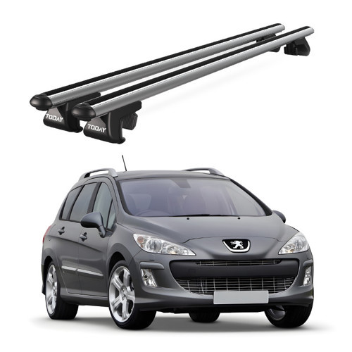 Venüs Peugeot 308 Station Wagon (2008-2014) Uyumlu Gri Ara Atkı Port Bagaj Tavan Barı