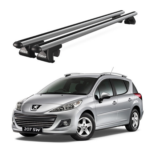 Venüs Peugeot 207 Station Wagon (2007-2013) Uyumlu Gri Ara Atkı Port Bagaj Tavan Barı
