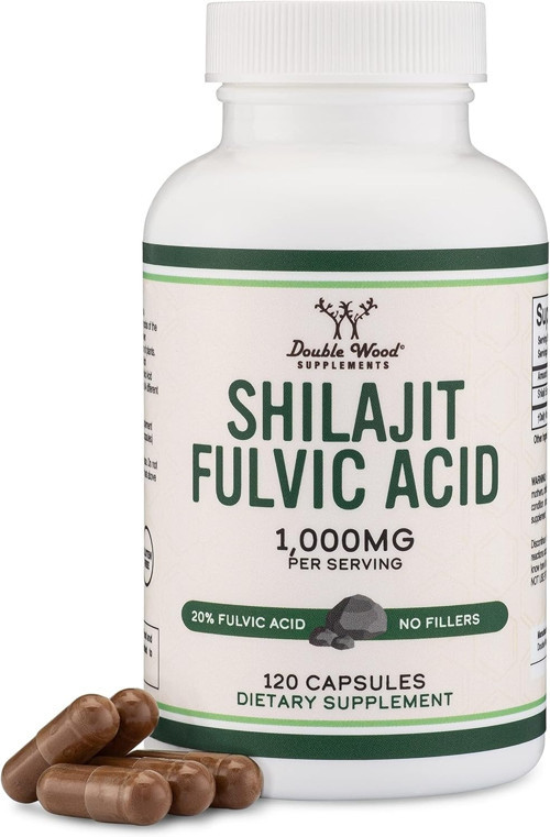 Shilajit Resin 1000 Mg (20% Fulvic Acid Supplement) 120 Caps