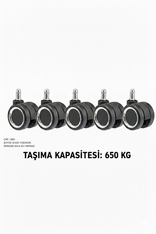 TEKERLEK SESSİZ Q60 ÇAP SİLİKONLU PARKE SES VE İZ YAPMAZ