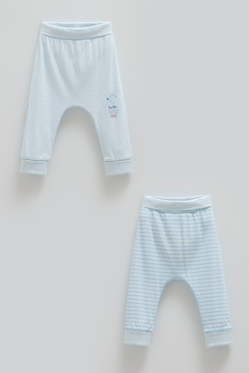 ALL TIME BOY İKİLİ BEBEK PANTOLON - Mavi - 74-80 CM Mavi