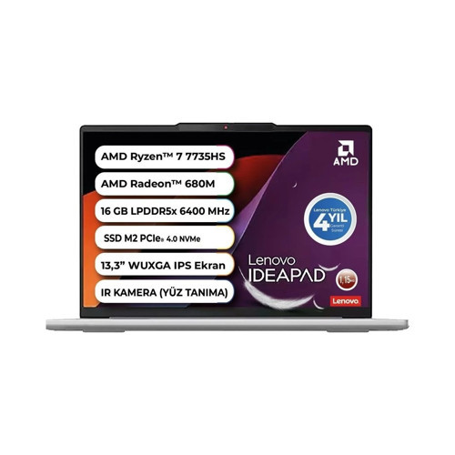 ıdeapad Slim 5 Amd Ryzen 7 7735HS 16GB Ram LPDDR5X 6400MHZ 512GB SSD Windows 11 Pro 13.3'' 83J2004STR Snertech