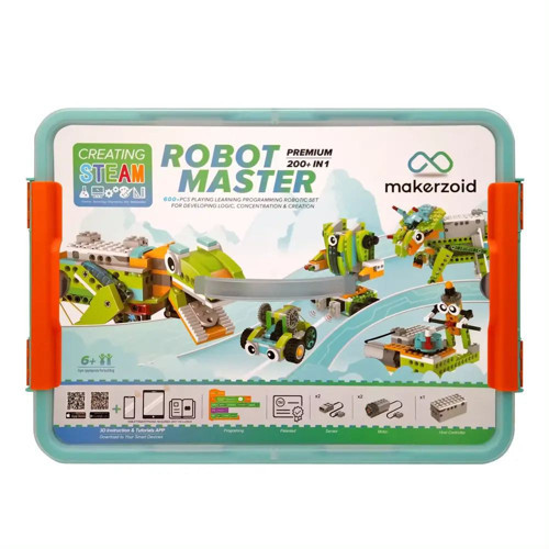 Makerzoid Robot Master Premium 600 Parça 200 Farklı Robot Kodlama Seti 6+ Yaş