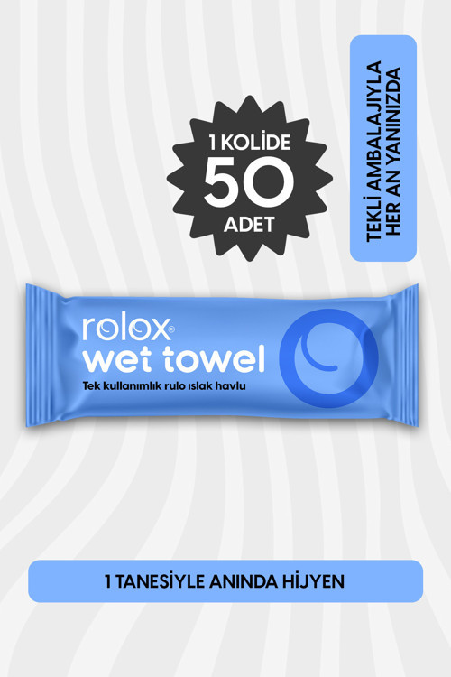 Wet Towel - 50 Paket - Tek Kullanımlık Rulo Islak Havlu