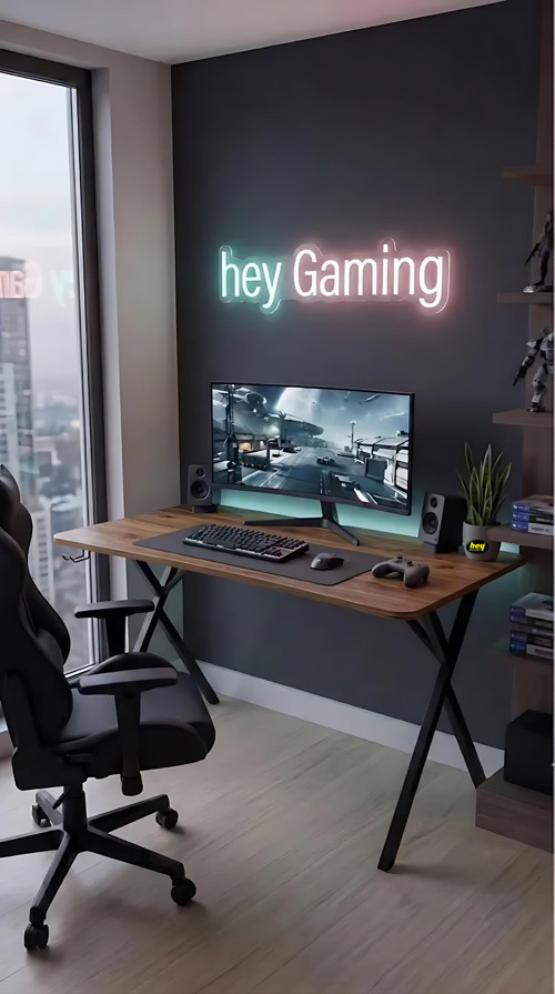 Hey gaming Profesyonel Oyuncu Masası Bilgisayar Çalışma Masası 120 Cm Siyah Ayak