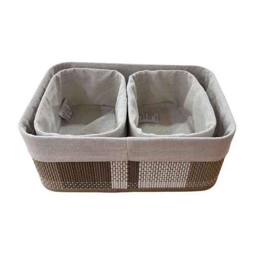 Cooker Dikdörtgen Gri Sepet Seti 3'lü 30x20x12 cm