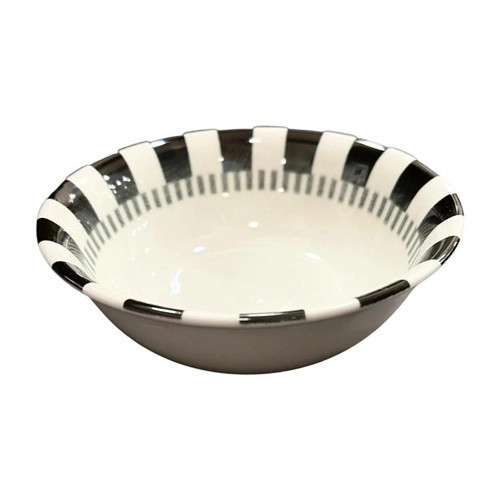 Cooker Porselen Siyah Beyaz Çorba Kasesi 6'lı 14 cm