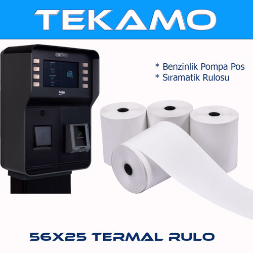56x25 Pompa Yazarkasa Termal Pos Rulosu 50 Adet
