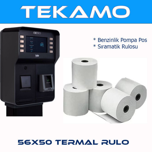 56x50 Pompa Yazarkasa Termal Pos Rulosu 50 Adet