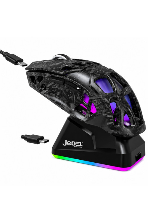Jedel GWH-111 RGB Şarj Standlı 12000 DPI Triple BT/2.4Ghz/Kablolu Hafif Gaming Mouse