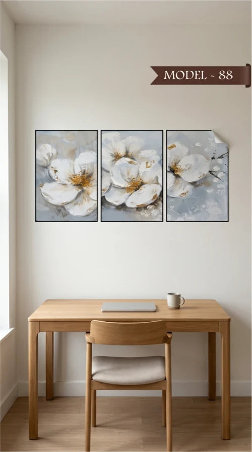 Statik Tutunma Özellikli Tablo - Poster Çiçek (Model- 88)
