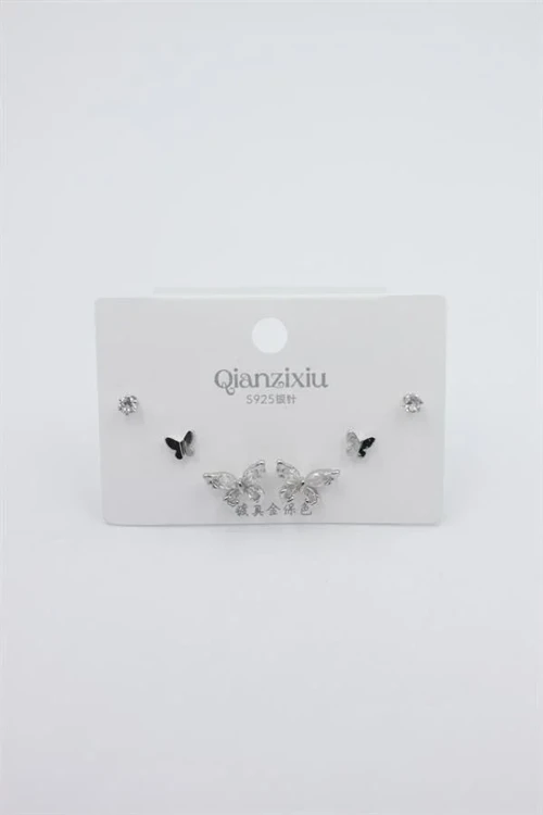 Ieg - Çoklu Set Küpe - Gümüş
