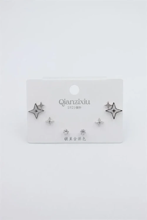 Ieg - Çoklu Set Küpe - Gümüş