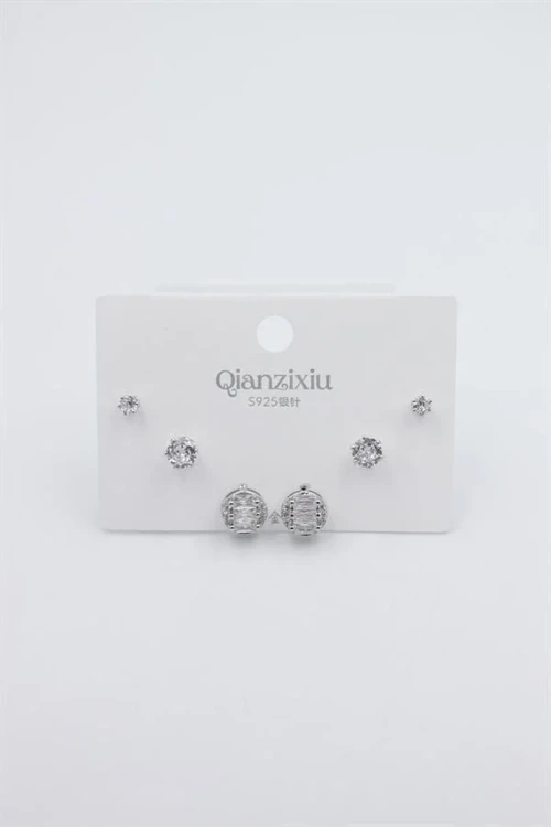 Ieg - Çoklu Set Küpe - Gümüş