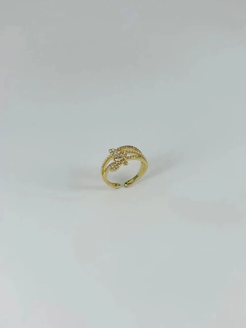 Ieg - 14 K Gold Kaplama Zirkon Taşlı Yüzük