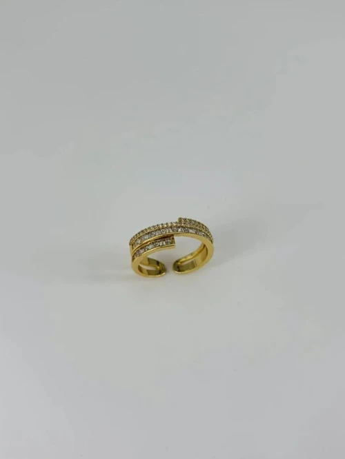 Ieg - 14 K Gold Kaplama Zirkon Taşlı Yüzük