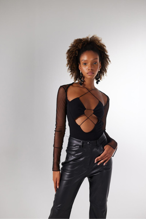 Bony Bodysuit Siyah