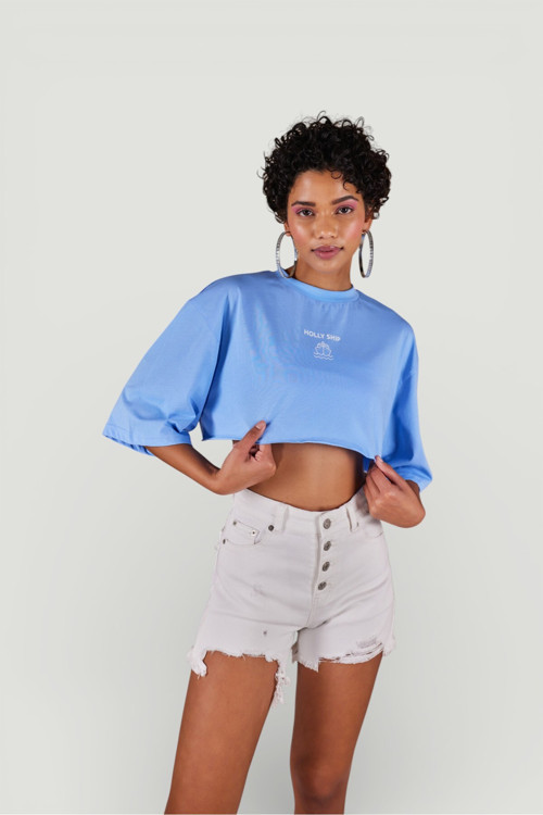Holly Crop Tshirt Mavi