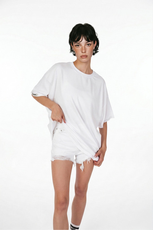 Pamuklu Unisex Oversize Lure Tshirt Beyaz
