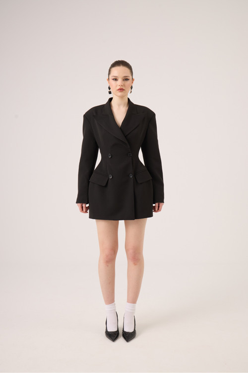 Belden Oturmalı Galina Blazer Ceket Siyah