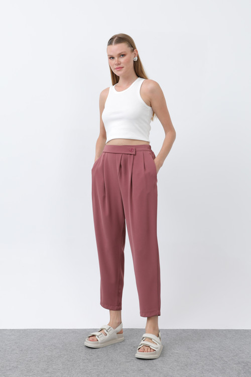 Kadın Kruvaze Pantolon - 18245PNT - ROSE
