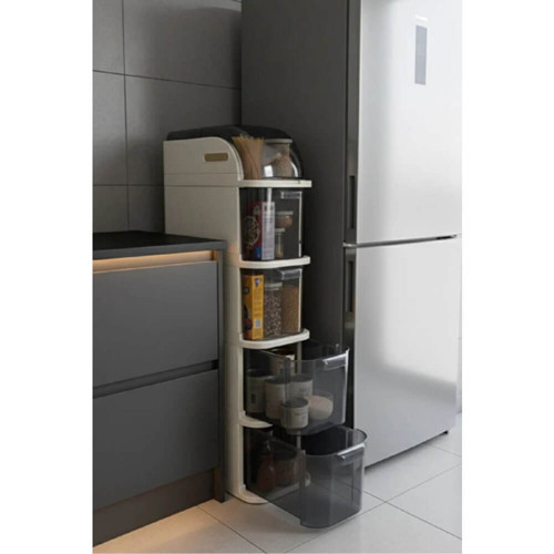 Slim 5 Katlı Çekmeceli Tekerlekli Mutfak Ve Banyo Dolabı