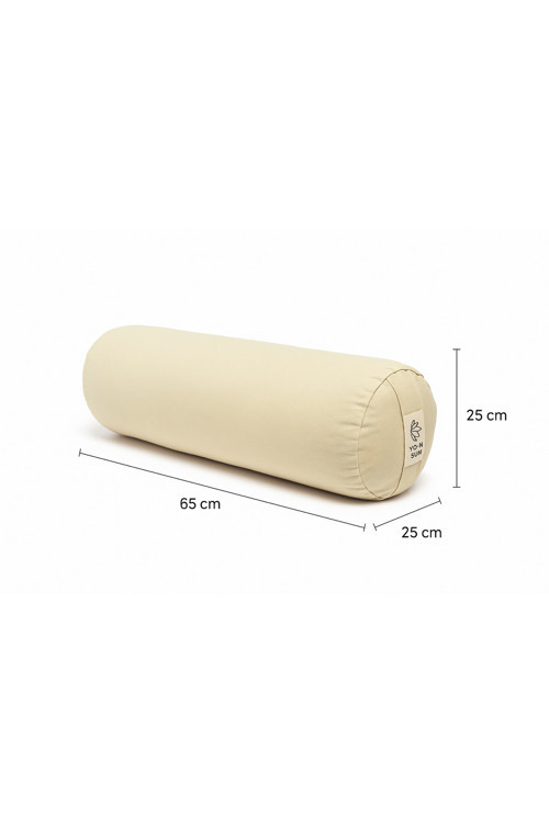 Zafu Silindir Uzun Yoga Meditasyon Minderi Bolster krem Renk