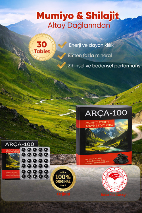 %100 Saf Mumiyo 30'lu Tablet Kırgızistan'dan İthal Shilajit