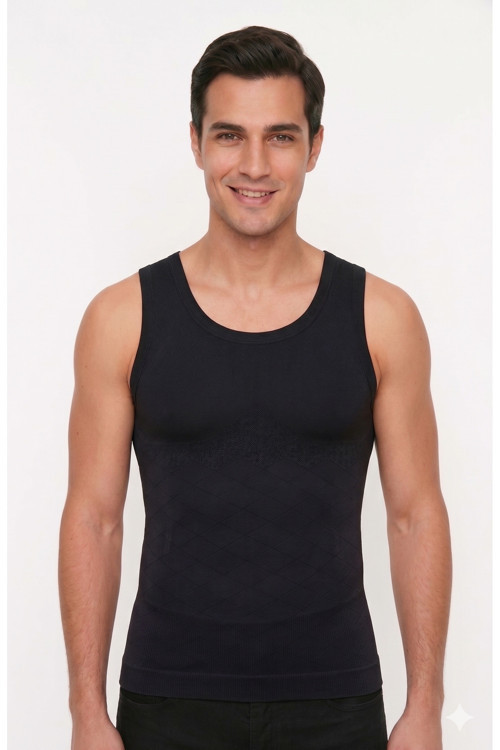 westicgiyim Erkek Korse Atlet Dikişsiz Sıkılaştırıcı Göbek Toparlayıcı Göğüs Şekillendirici Slim Fit Atlet