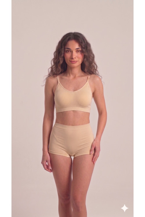 westicgiyim İnce Askılı Dikişsiz Büstiyer Kadın Seamless Crop Top – Esnek, Rahat, Günlük Kullanım