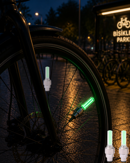 popüler LED Sibop Lambası Bisiklet Motor Araba Jant Işığı 2li Set 2026