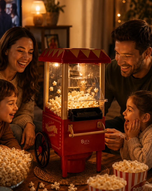 popüler Sıcak Hava Popcorn Makinesi Yağsız Mısır Patlatıcı Nostaljik Tasarım 2026