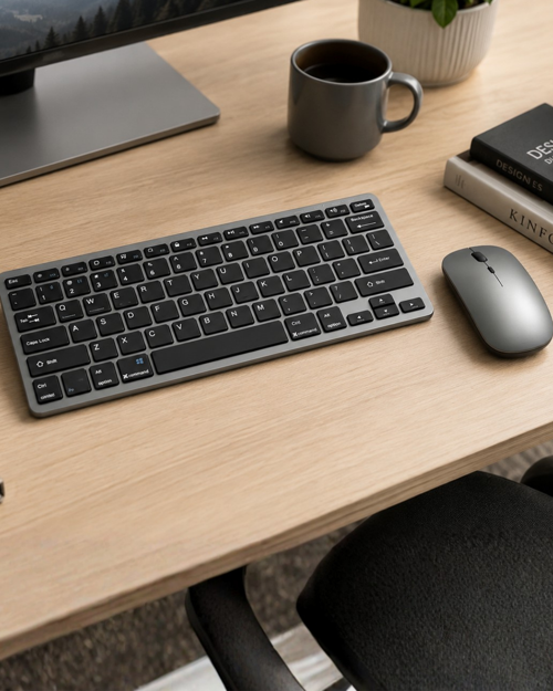 popüler Şarjlı Kablosuz Klavye ve Mouse Seti Kompakt Taşınabilir Tasarım 2026