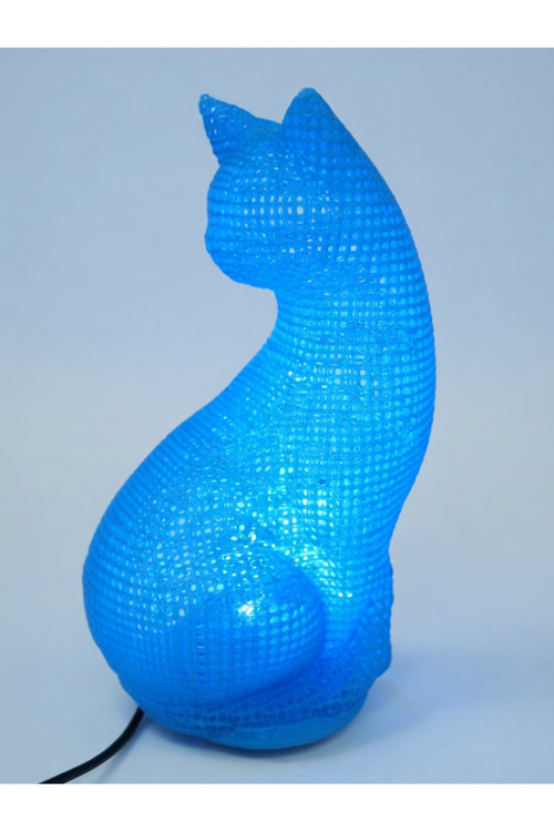 MYCRAFT3D Dekoratif Kedi Figürlü Gece Lambası 3D Yazıcı Baskı Hediyelik Masa Lambası Aydınlatma 23cm