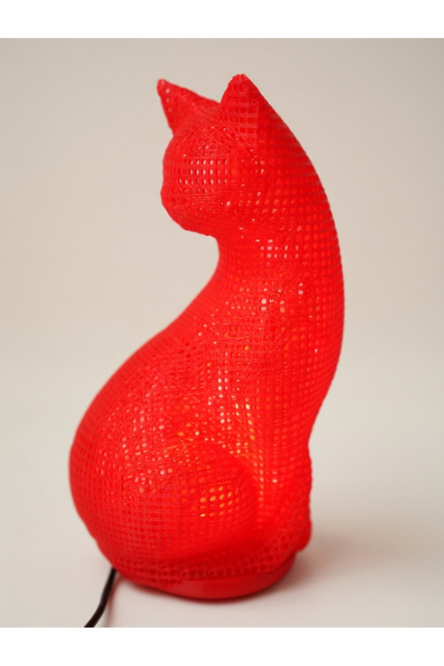 MYCRAFT3D Dekoratif Kedi Figürlü Gece Lambası 3D Yazıcı Baskı Hediyelik Masa Lambası Aydınlatma 23cm