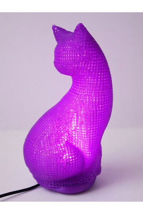 MYCRAFT3D Dekoratif Kedi Figürlü Gece Lambası 3D Yazıcı Baskı Hediyelik Masa Lambası Aydınlatma 23cm