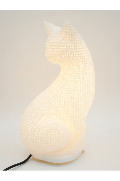 MYCRAFT3D Dekoratif Kedi Figürlü Gece Lambası 3D Yazıcı Baskı Hediyelik Masa Lambası Aydınlatma 23cm