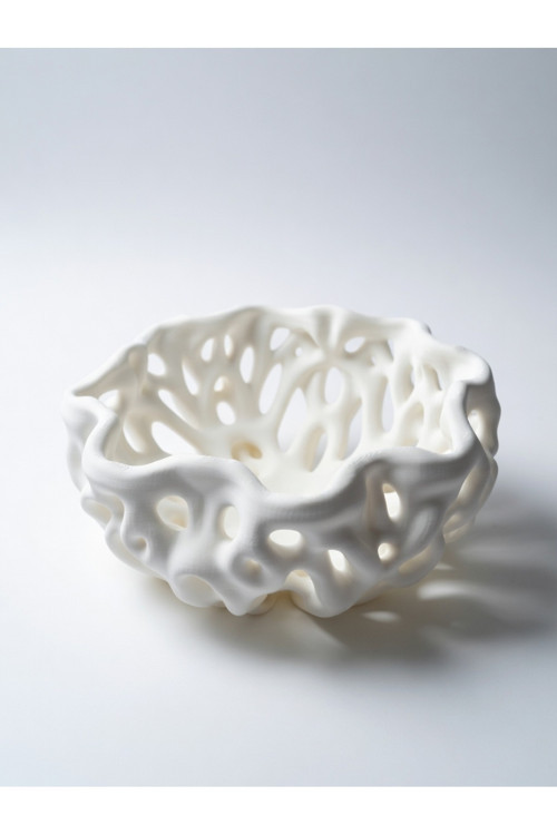 MYCRAFT3D Organik Delikli Dekoratif Kase Modern Şık Hafif Dayanıklı Ev Dekoru 20x9 cm